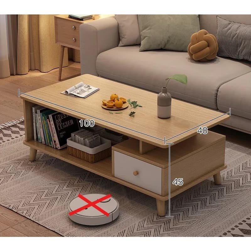 Table basse de salon, table basse moderne simple pour petit appartement, table à thé en bois massif,