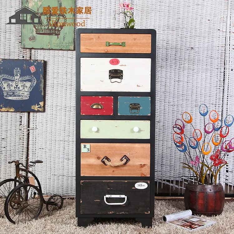 Organisateur artisanal salon armoire boutons rangement ouvert vitrine maison entrée Mueble récepteur