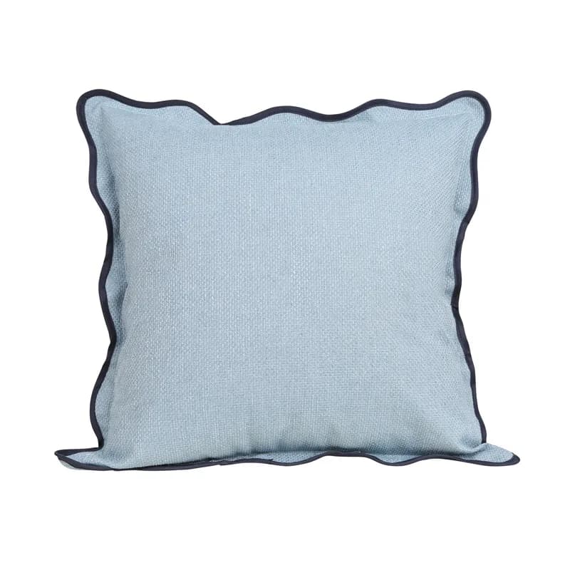 Housse de coussin bleue 45x45, taie d'oreiller de Style nordique pour salon, canapé, à volants, déco