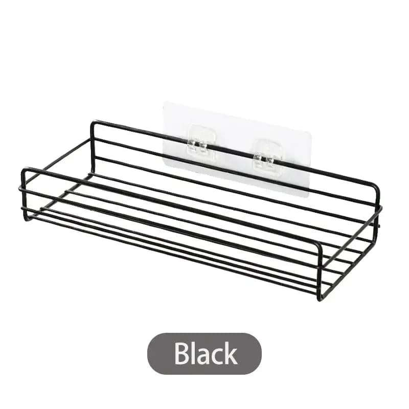 Étagère de rangement pour salle de bain, organisateur de cuisine, étagères noires, cadre d'angle, po