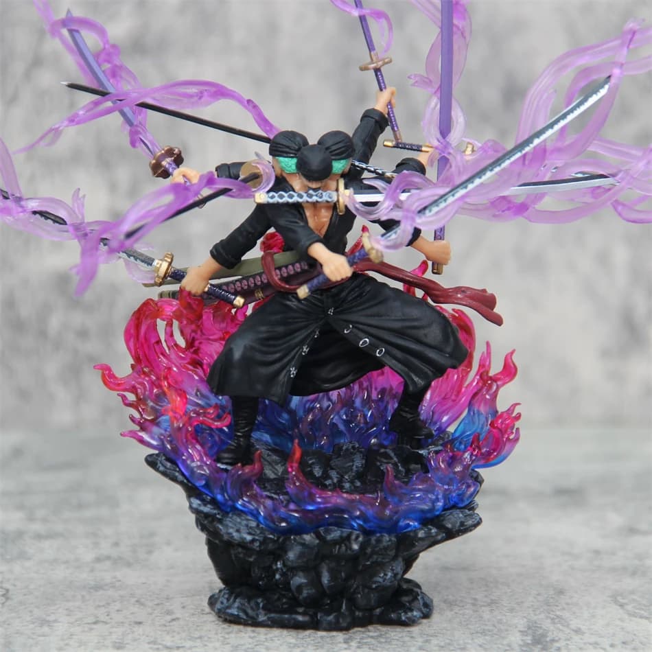 Une pièce 14 cm Zoro figurine Anime Figure Asura Roronoa Zoro Statue figurine Collection modèle enfa