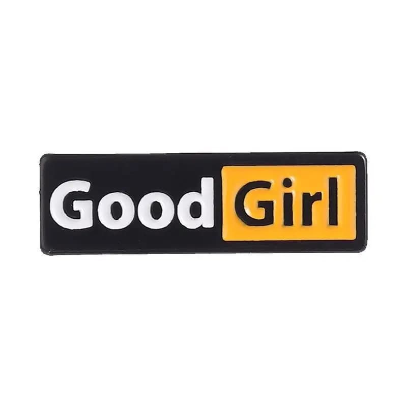 Broche en émail « Bon Garçon & Bonne Fille » – Accessoire de mode unisexe amusant, bijou pour usage 