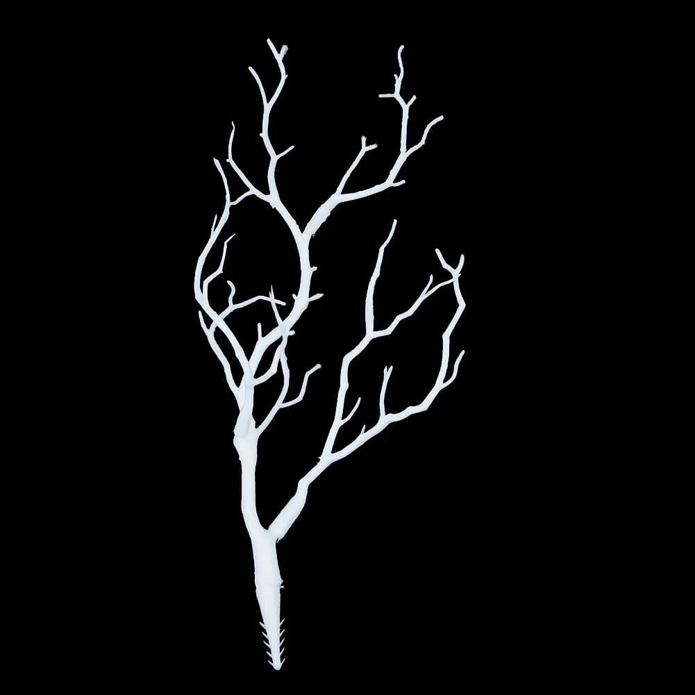 Branche d'Arbre Artificielle en Plastique pour Décoration de Maison, Belles Plantes Sèches, Blanc, V
