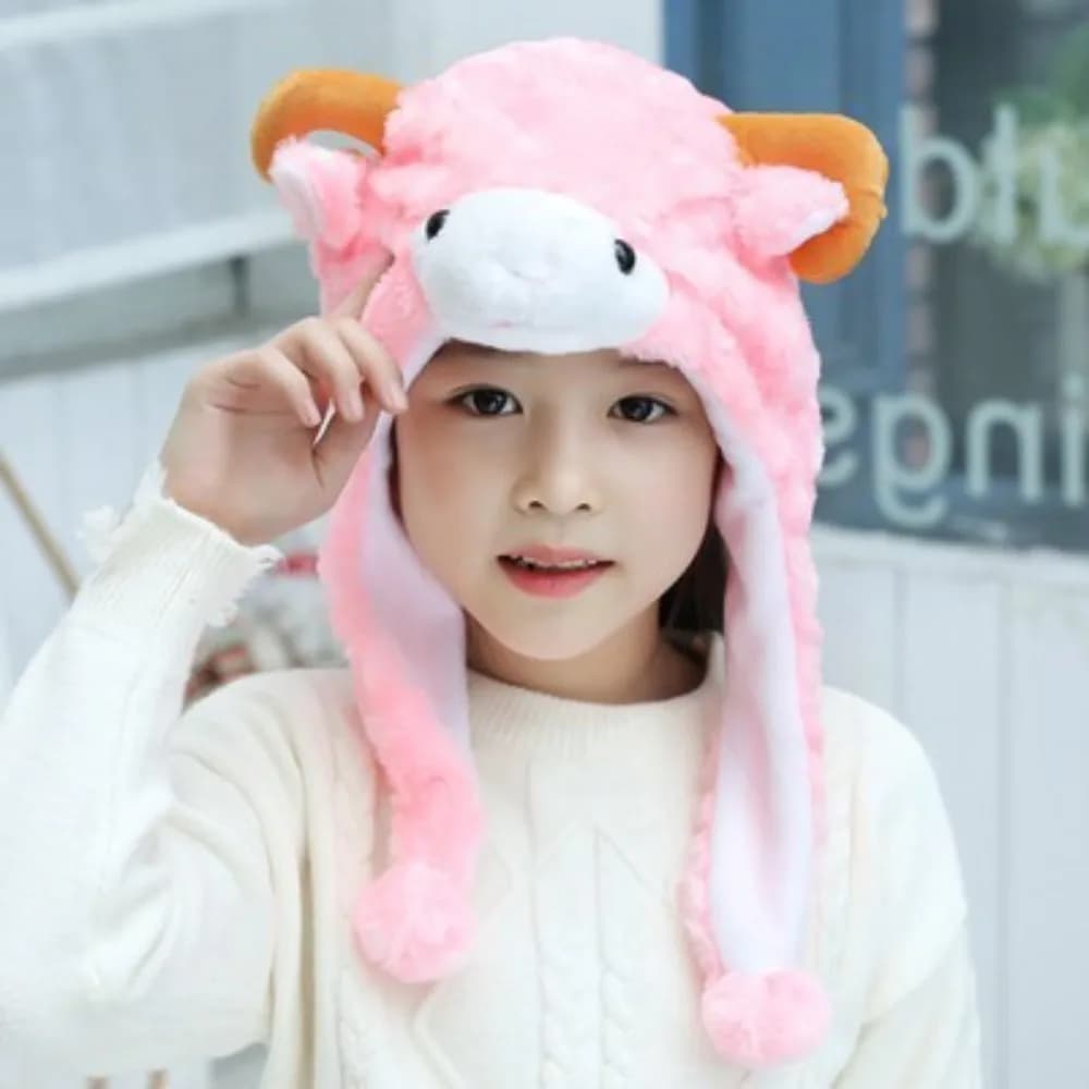 Chapeau mobile en peluche de dessin animé, chauffe-cou, Animal, oreillettes, Protection des oreilles