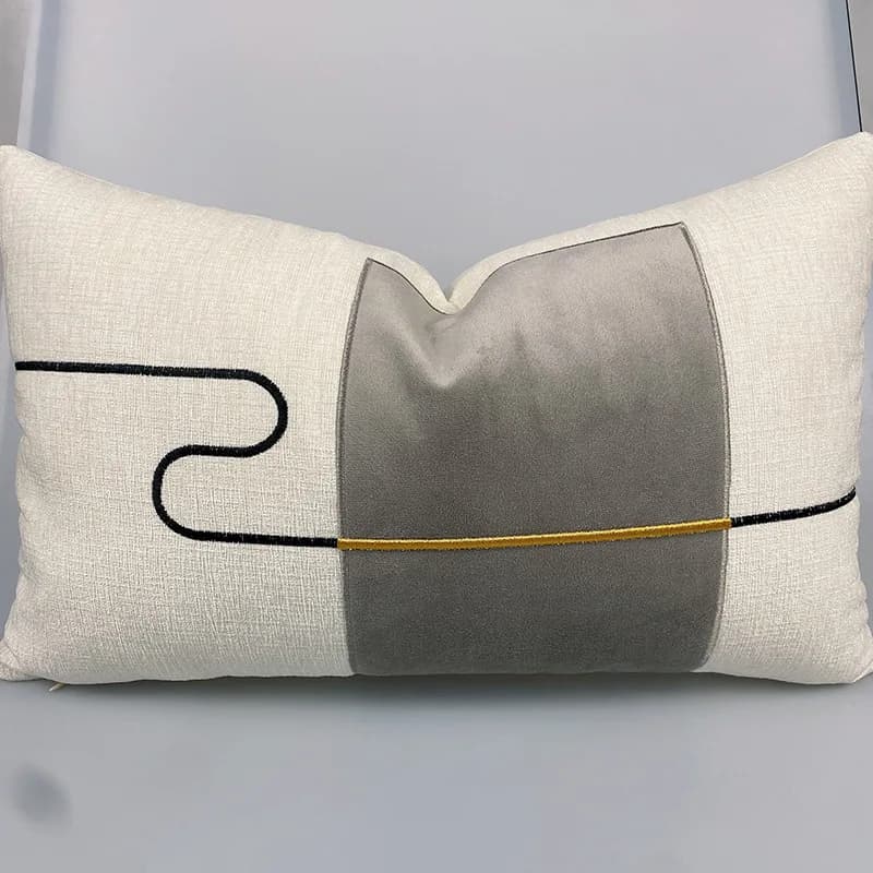 Juste de coussin de luxe légère haut de gamme, taie d'oreiller brodée patchwork simple, housses d'or