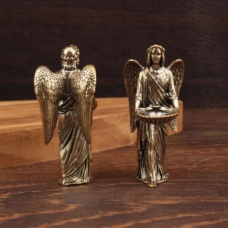 Figurines d'anges en laiton, décorations de bureau, artisanat créatif, petits ornements en bronze po