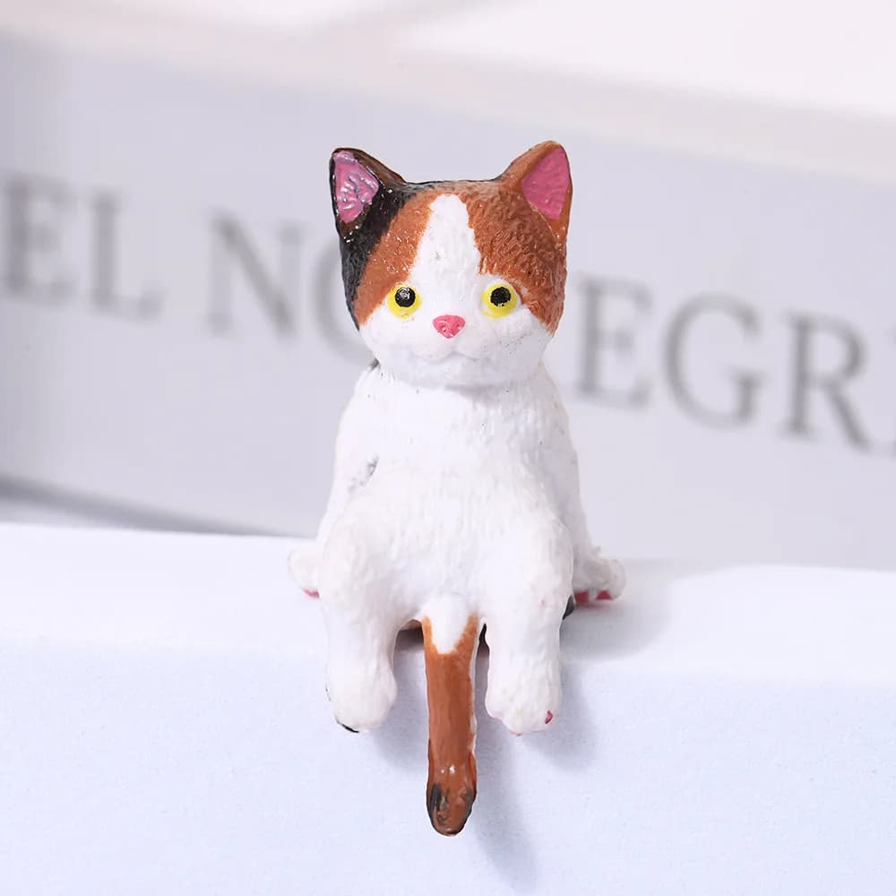 Petite statue de chat, étagère, table, ornements d'animaux miniatures, cadeaux de bureau, figurine a