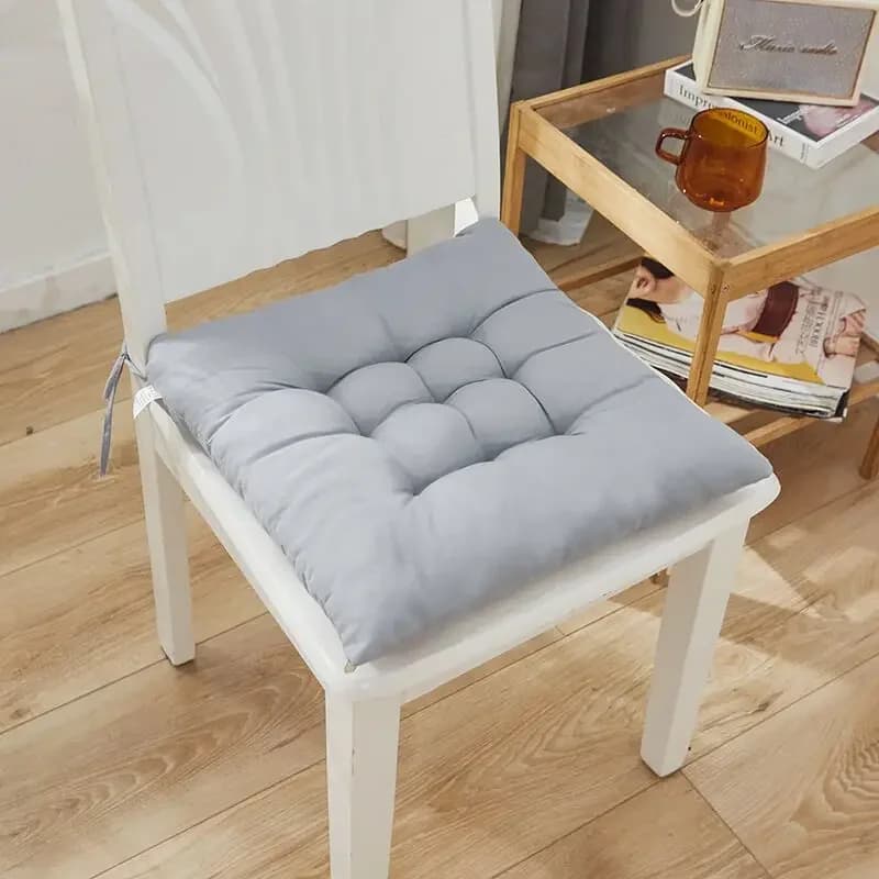 Coussin de siège doux pour chaise carrée, coussin de fesses avec sangle pour salle à manger, bureau 