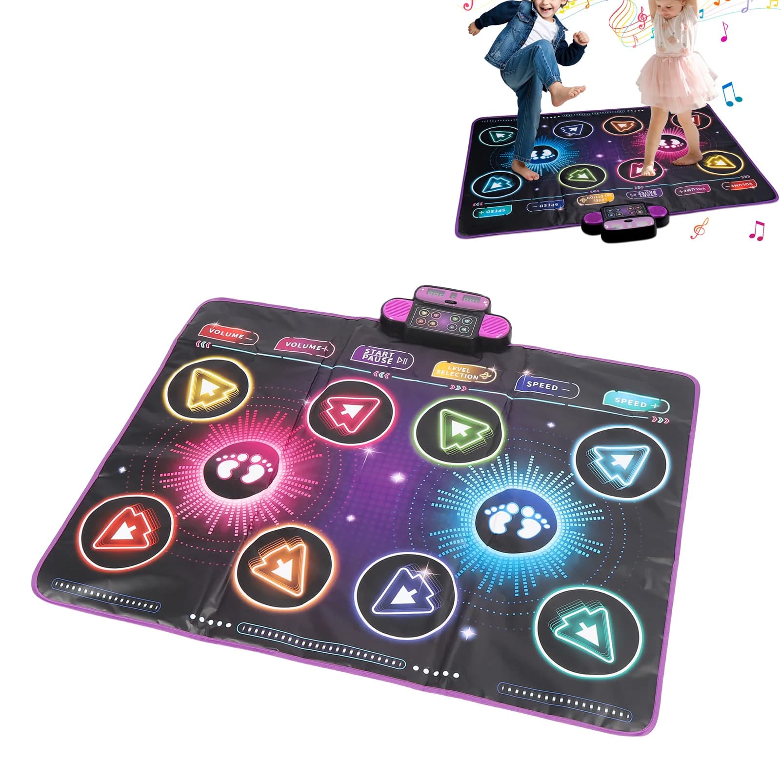 Tapis de jeu de danse électronique pour enfants avec musique intégrée, jeu de danse interactif pour 