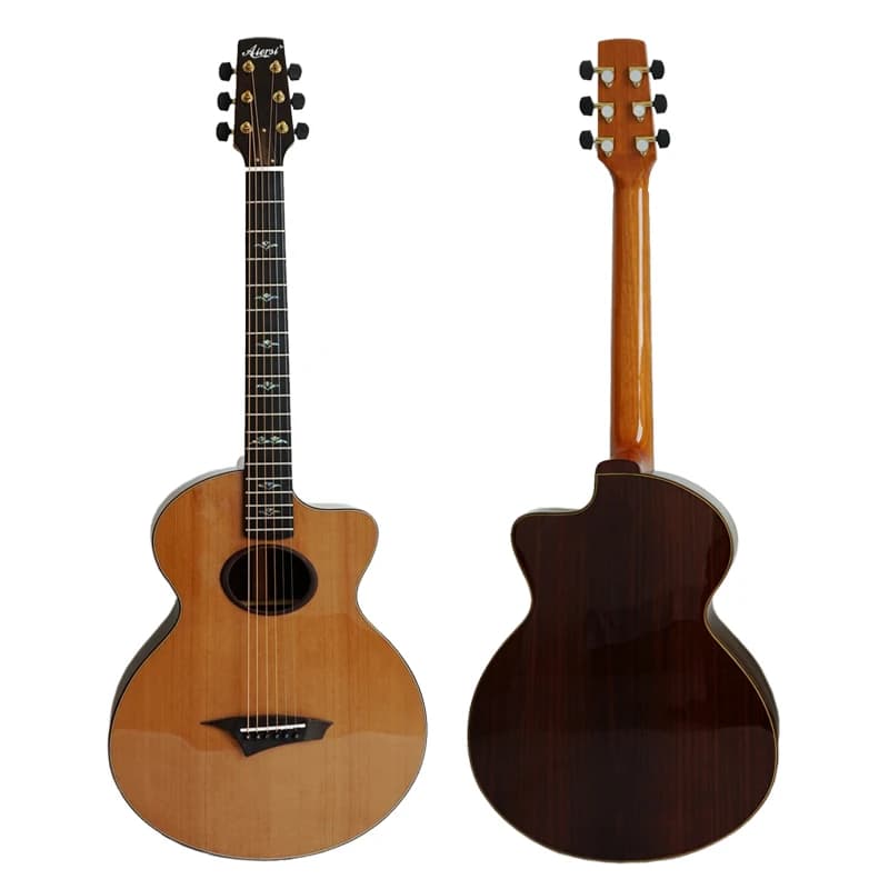 Guitare acoustique entièrement en bois massif, fabriquée à la main, instrument de musique folkloriqu