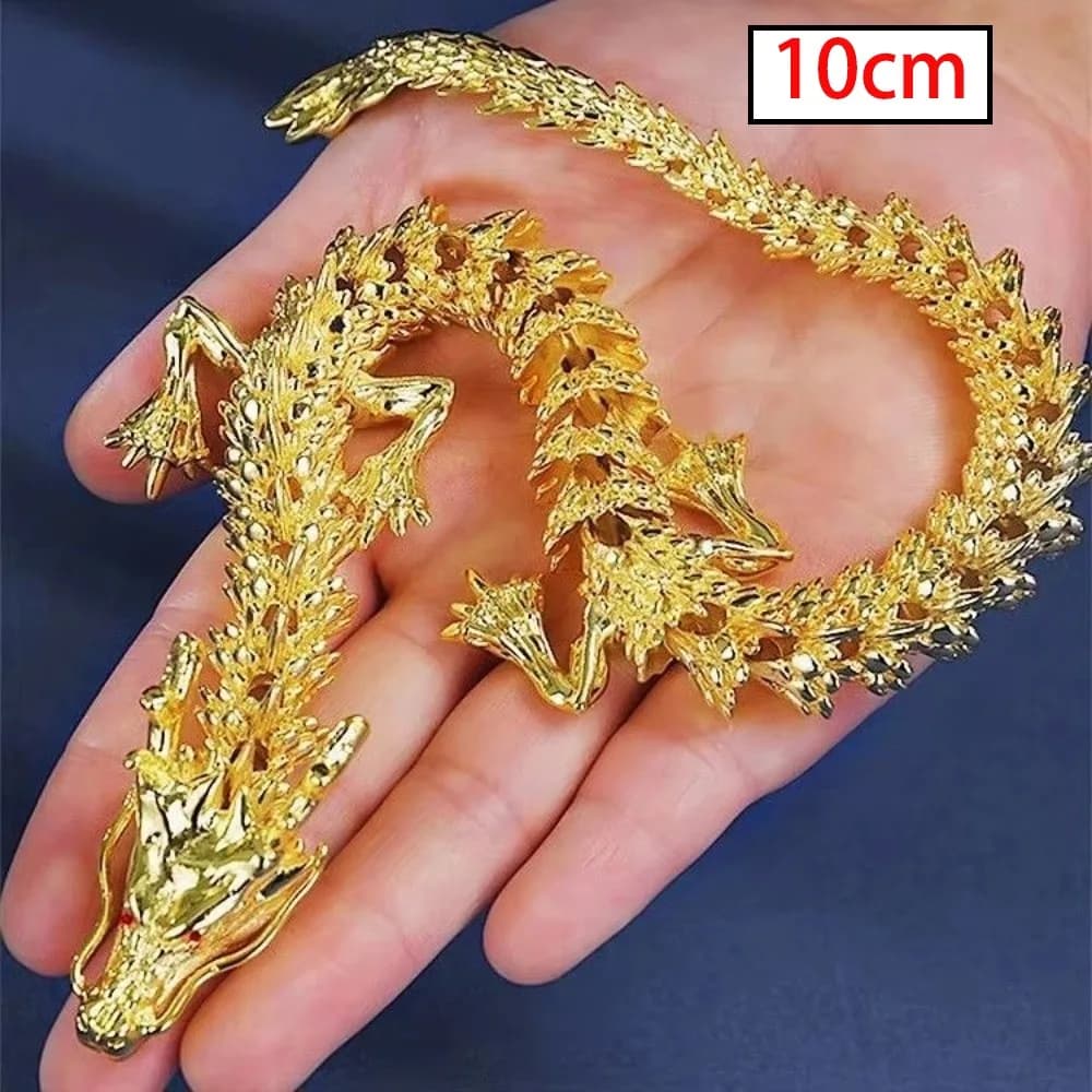 Statue de Dragon doré en alliage 3D majestueuse, avec membre mobile, symbole de pouvoir et porte-bon
