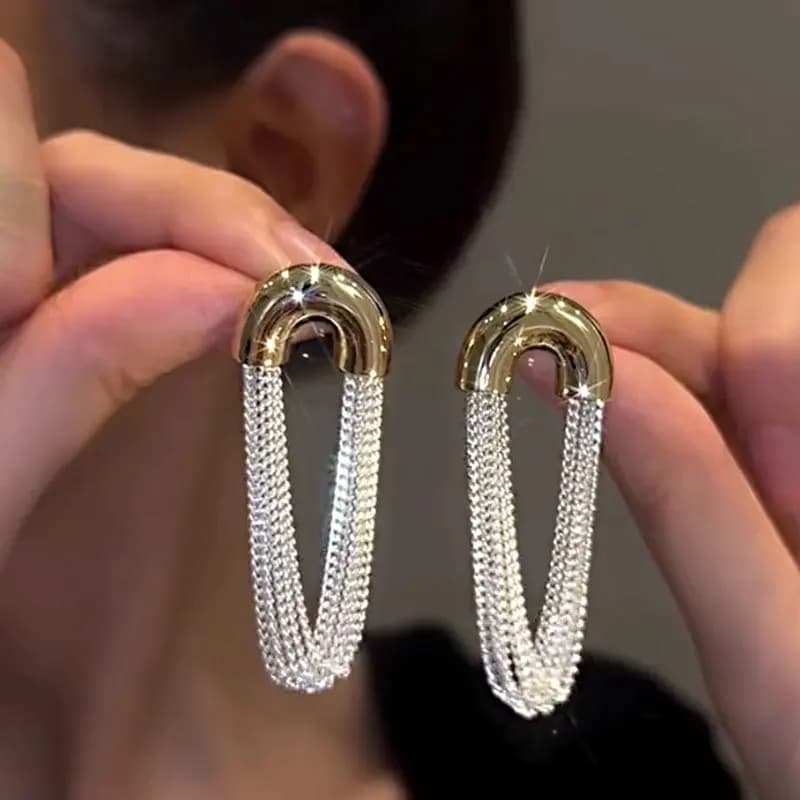 Boucles d'oreilles pompon pour femme, sac de luxe, bijoux en métal, nouvelle mode, JOrecruté, 03/Wea