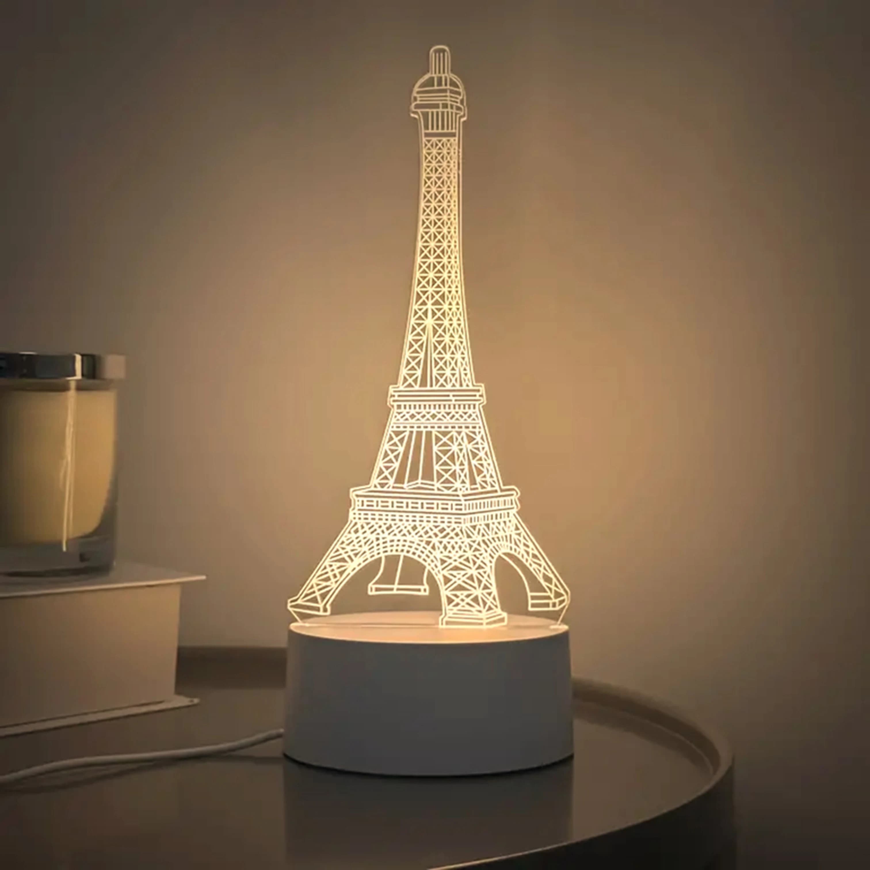 Veilleuse 3D Paris Tower, chaude comme un rêve, silencieuse et chaleureuse, ajoutez une atmosphère r