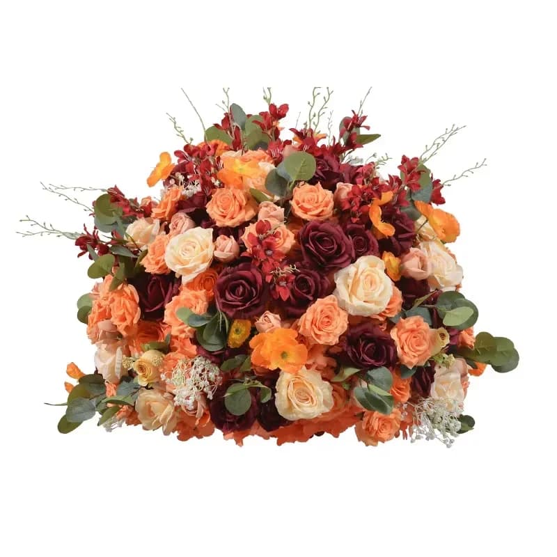 Arrangement de fleurs suspendues Orange, arc d'arrière-plan de mariage, centre de Table de réception