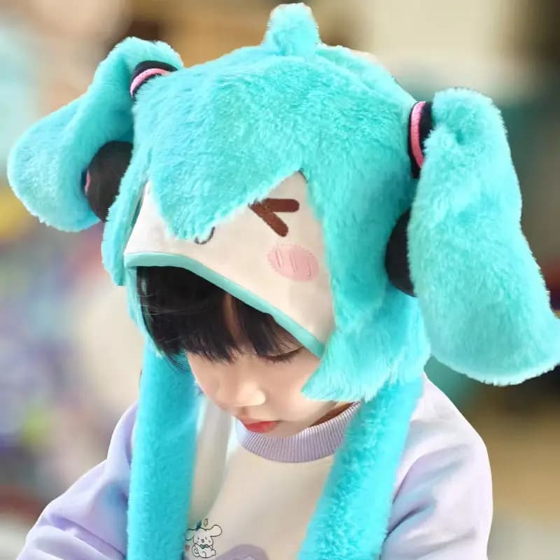 Chapeau d'oreille mobile anime Hatsune Miku, chapeau chaud créatif et personnalisé pour filles adapt