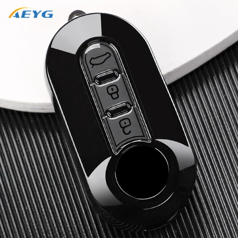 Accessoires porte-clés en TPU pour Fiat Grande Punto, Evo, Panda, Bravo, Stilo, 500L et Lancia Y, De