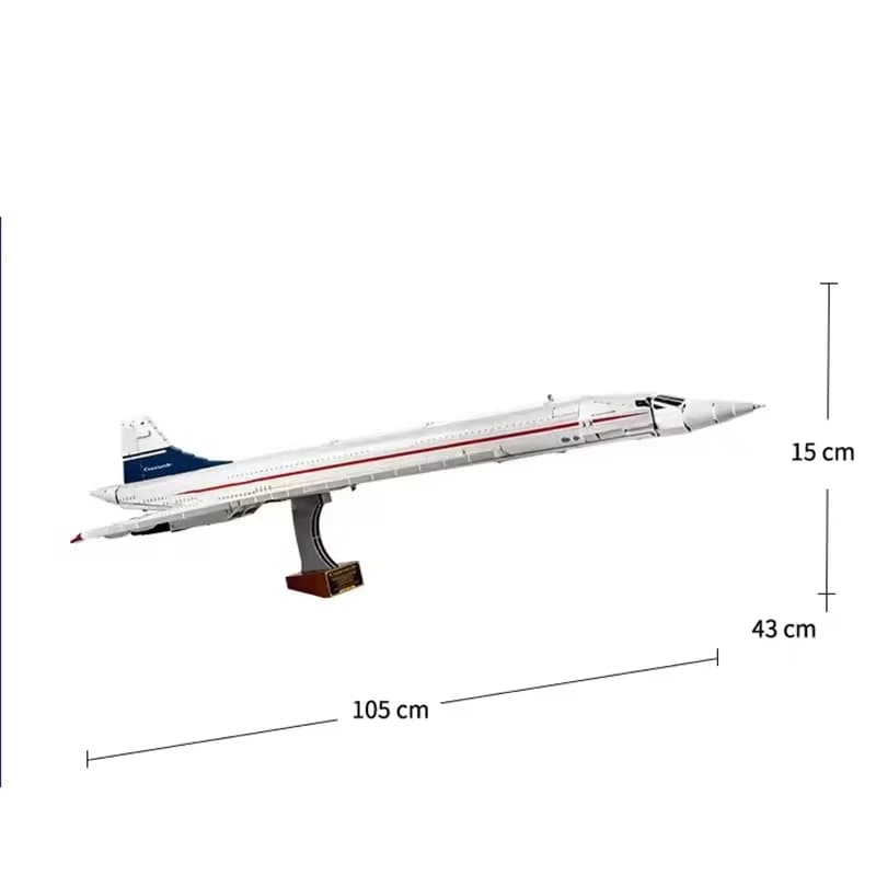 2083 pièces Blocs de construction Concorde Airbus Modèle d'avion technique de 105 cm Jouets éducatif