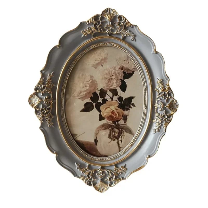 Cadre photo vintage en résine sculptée de style européen, cadre photo antique pour mur britannique