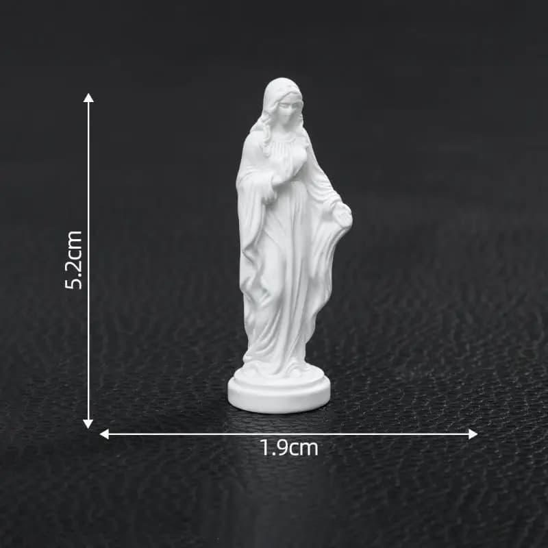 Statue de Marie en résine blanche écologique non toxique, finement sculptée, finition résistante aux