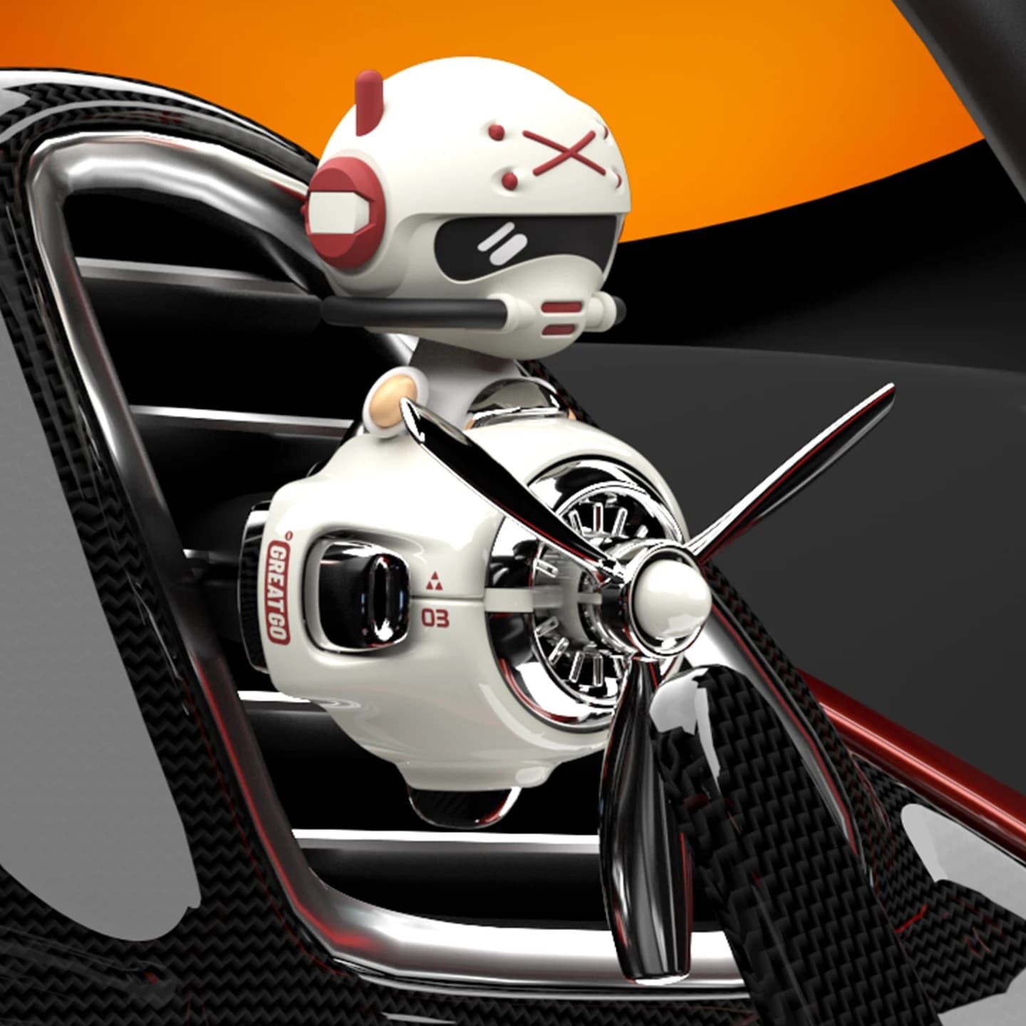 Tête secouer hélice rotative avion cool pilote voiture ornement évent désodorisant accessoires décor