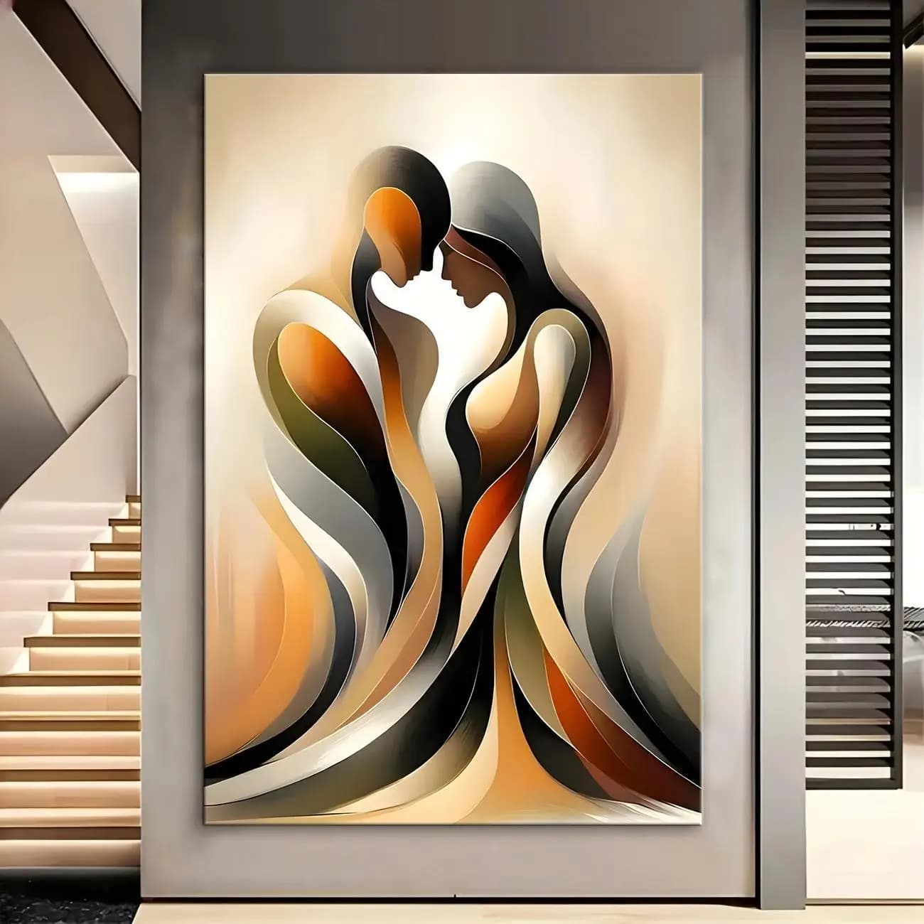 Décoration murale de Style moderne, peinture sur toile abstraite de forme irrégulière, combinaison d