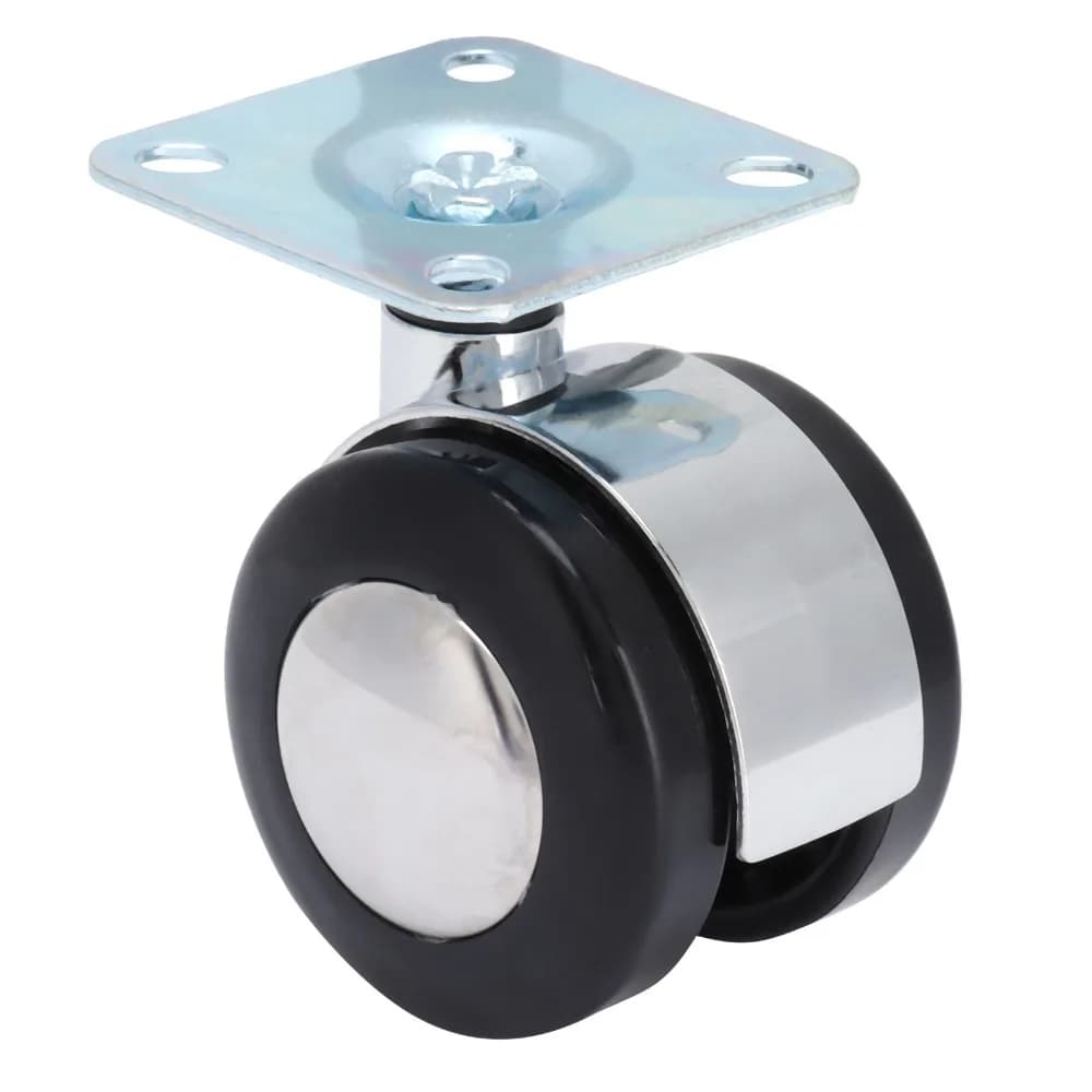 Roulettes doubles universelles pour meubles, 2 pouces, avec plaque supérieure carrée, durables et pi