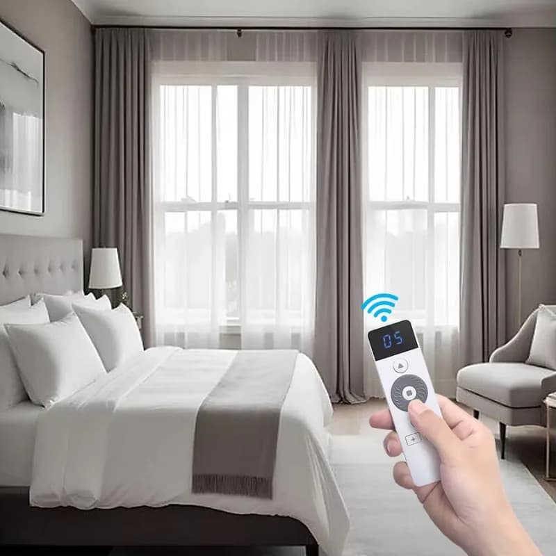 Rideaux Électriques de Luxe Personnalisés en Gros pour la Maison, Salon, Rideau Occultant 100% Black