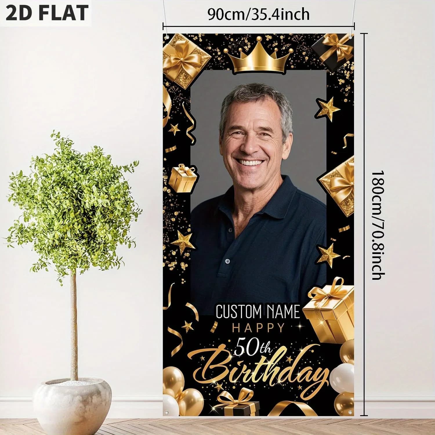 Bannière de porte personnalisée Joyeux Anniversaire, fond photo personnalisé pour anniversaire, déco