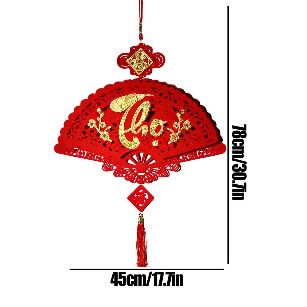 Décorations du nouvel an chinois 2026, décor de bon augure, ornements d'arbre floqués, breloque de F