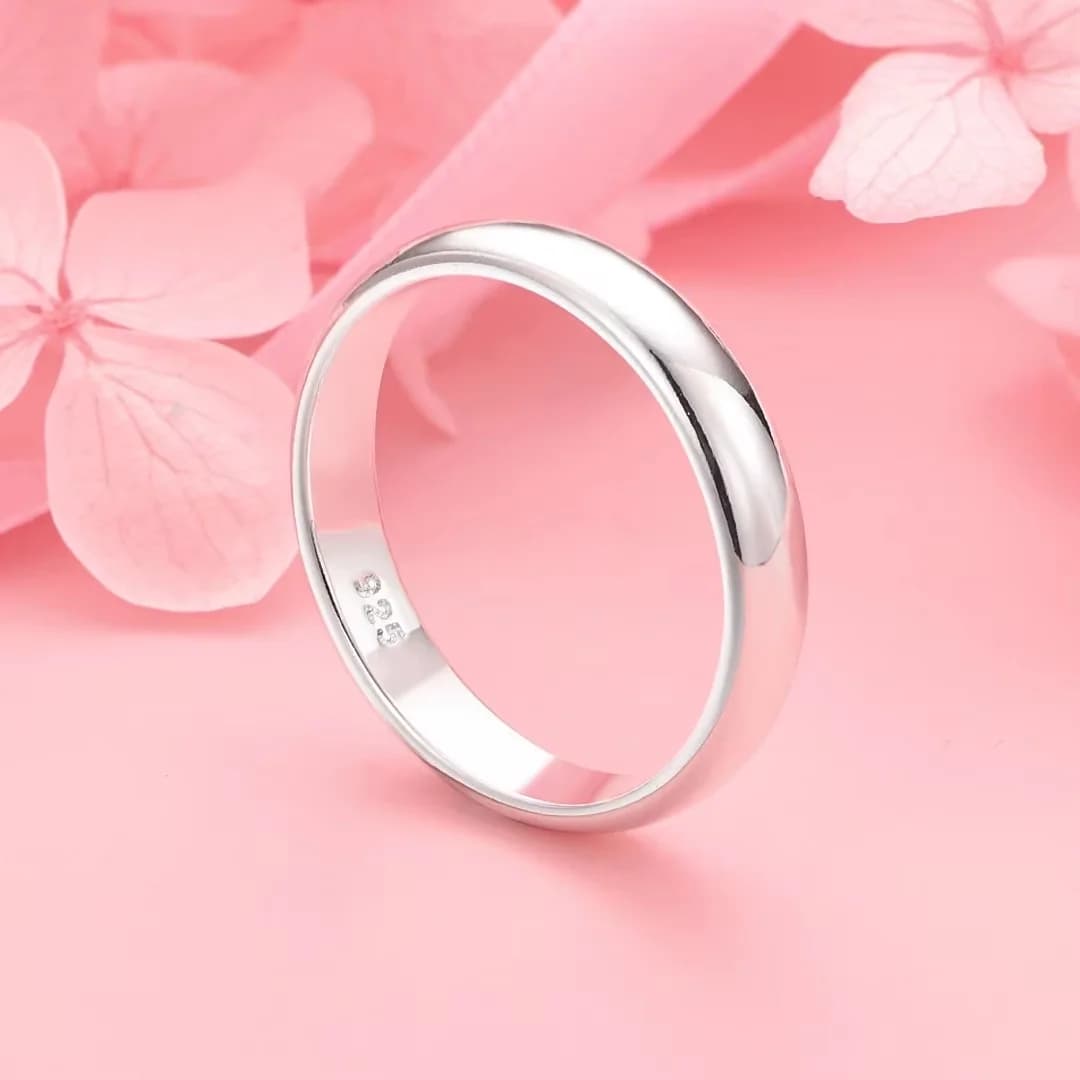 Bague polie Simple en argent Sterling 925, pour femmes à la mode, breloque, cadeau de fête de mariag