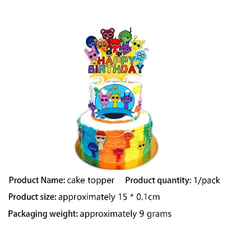Sprunki papier Cupcake Topper décor anniversaire gâteau Topper ensemble fête d'anniversaire gâteau o