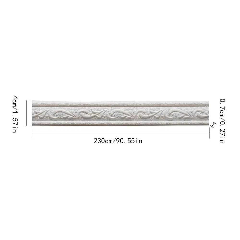 Bande de bordure murale autocollante imperméable, ligne de finition murale, plinthe décorative 3D, a