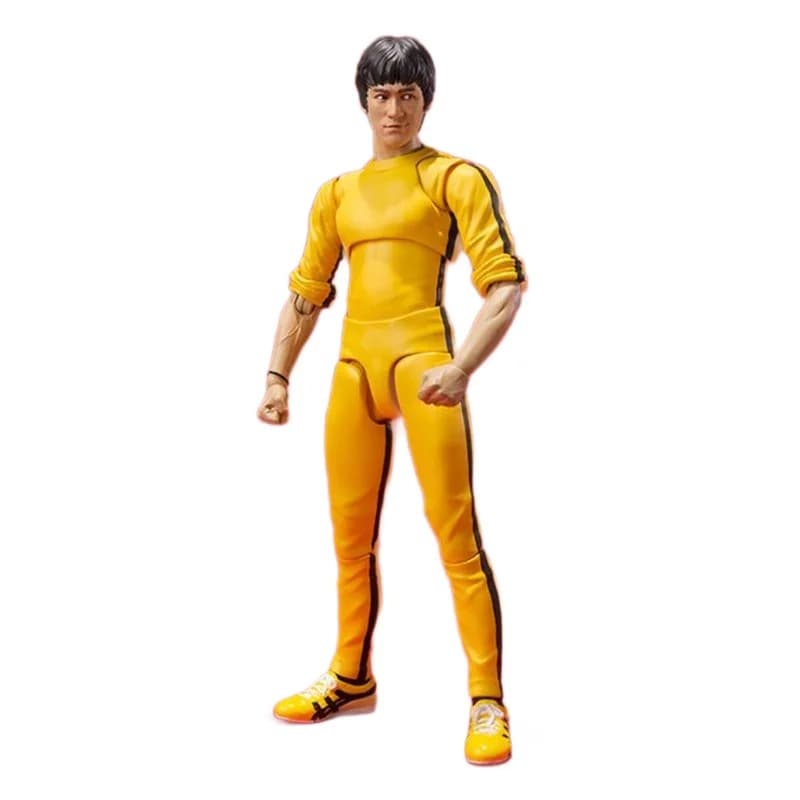 Figurine articulée Bruce Lee Kung Fu en combinaison jaune de 14 cm, modèle mobile, décoration de bur