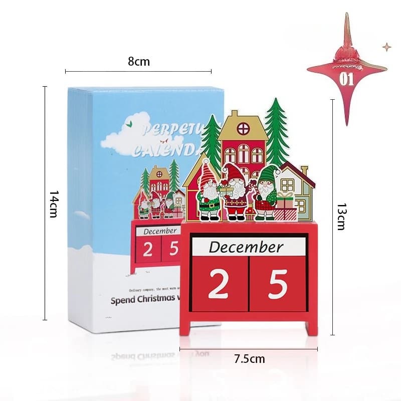 Calendrier de l'Avent de Noël, décoration de bureau en bois, compte à rebours des jours jusqu'à Noël