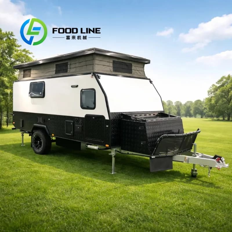 Remorque de camping pliable robuste de 15 pieds avec climatisation et panneaux solaires pour la loca