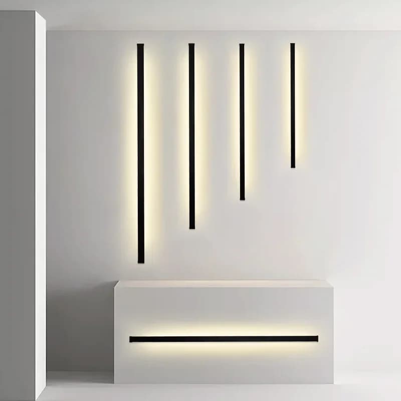 Applique murale minimaliste à LED noire et dorée, design moderne, luminaire décoratif d'intérieur, i