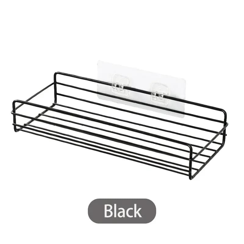 Salle de bains Rack De Rangement Cuisine Organisateur Étagère Noir Étagères Coin Cadre Fer Douche Po