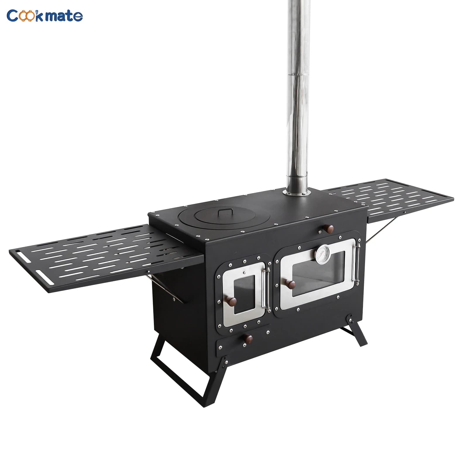 Ustensiles de cuisine grand poêle à bois extérieur multi-carburant brûleur de granulés pop four à pi