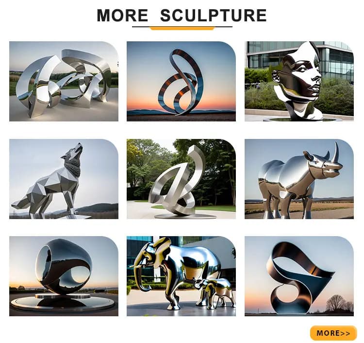 Décoration de jardin extérieur, grande statue d'animal en métal, sculpture de cerf en acier inoxydab