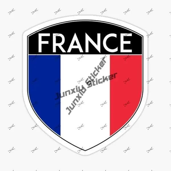 France Feel Shield Autocollants, Emblème imperméable avec FRANÇAIS FRANÇAIS, Danemark ge auto-adhési