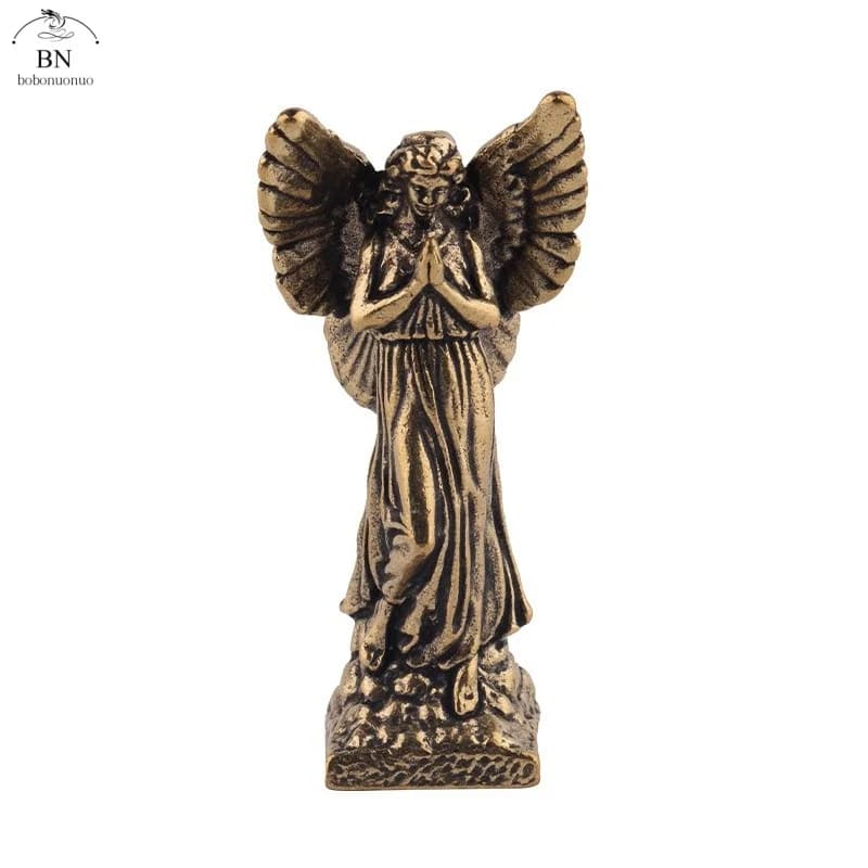 Statue de prière des anges en laiton Vintage, petit ornement, Figurine d'ange, décoration de bureau,
