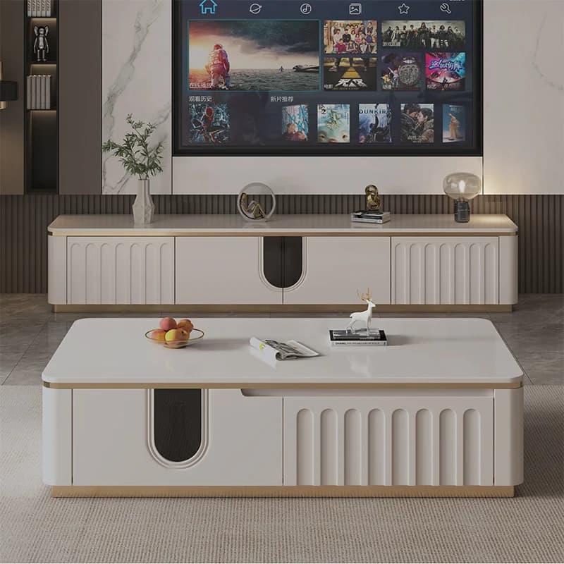 Meuble Tv Simple avec rangement, rétro, élégant, luxe, classique, tendance pour salon, Mobiletto Por