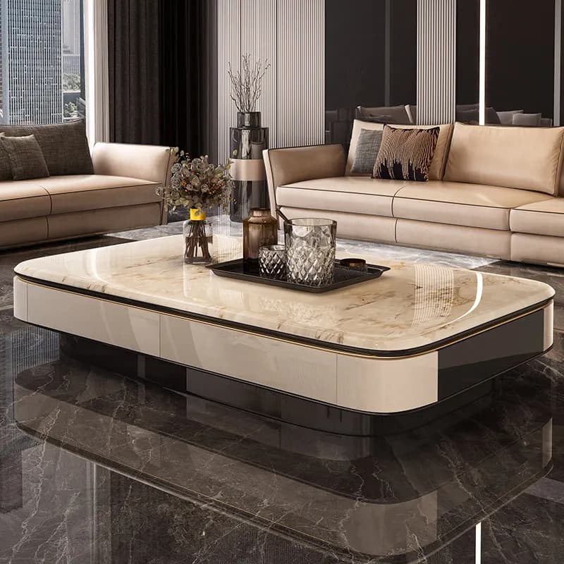 Table basse Design au sol, cadre transparent minimaliste, Table basse De luxe, ornements nordiques, 