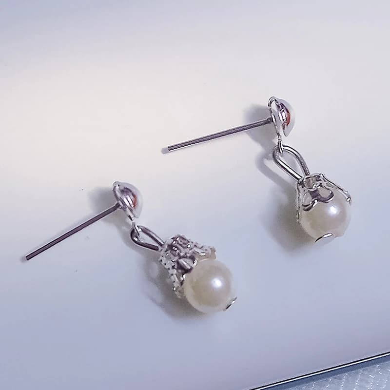 Ensemble d'accessoires pour poupée : boucles d'oreilles antiques DIY avec collier de perles - 2 pièc