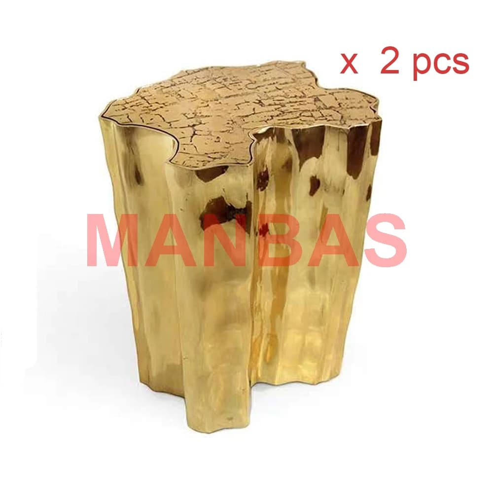 Table basse de luxe MANBAS en acier inoxydable doré, mobilier de salon design moderne, table d'angle