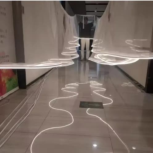 Gaze de plafond de mariage avec guirlande lumineuse LED, rideau ondulé brillant de 20M pour décor de