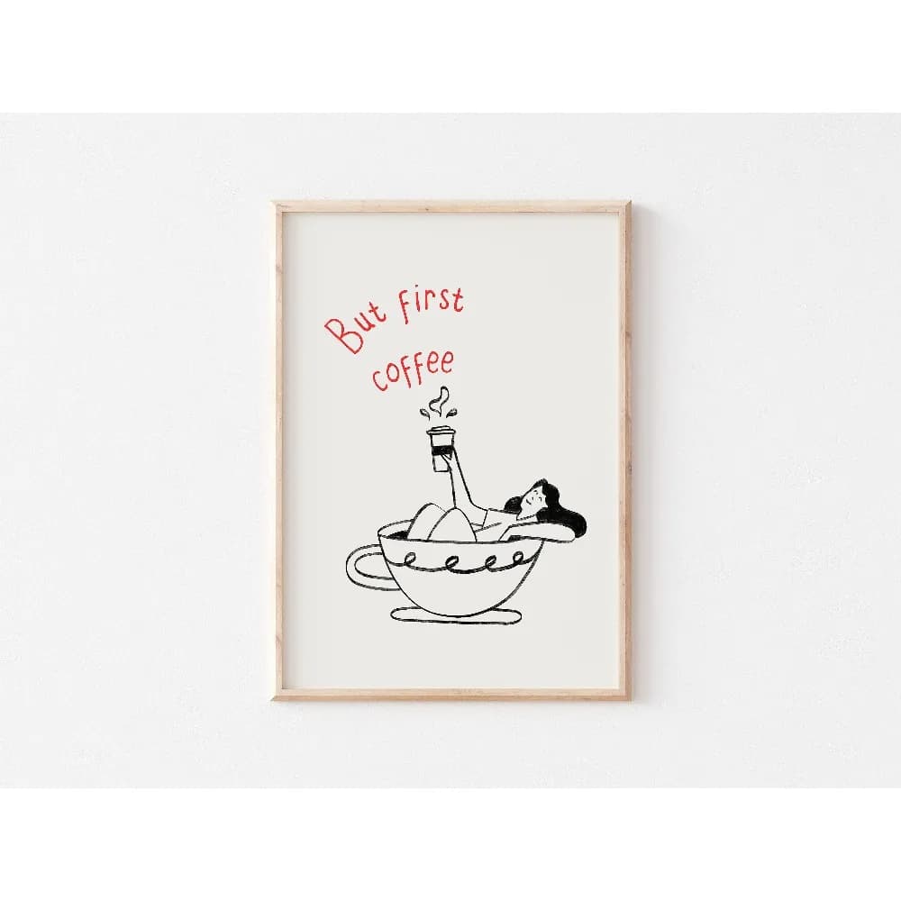 Sans cadre, affiche de café, impression expresso, décor de cuisine à la mode, décor de bar à café, a