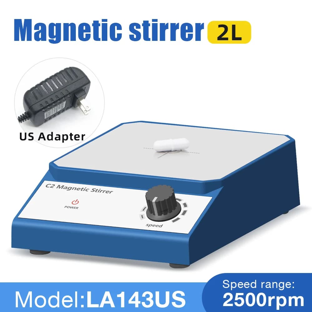 Mélangeur d'agitateur magnétique avec barre d'agitation, vitesse réglable 2500 tr/min, mélangeur mag