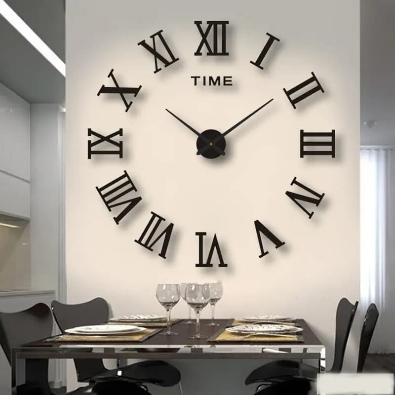 Horloge Murale Numérique 3D en Acrylique, Design de Chiffres Romains, Miroir, Mode, Grande Horloge M