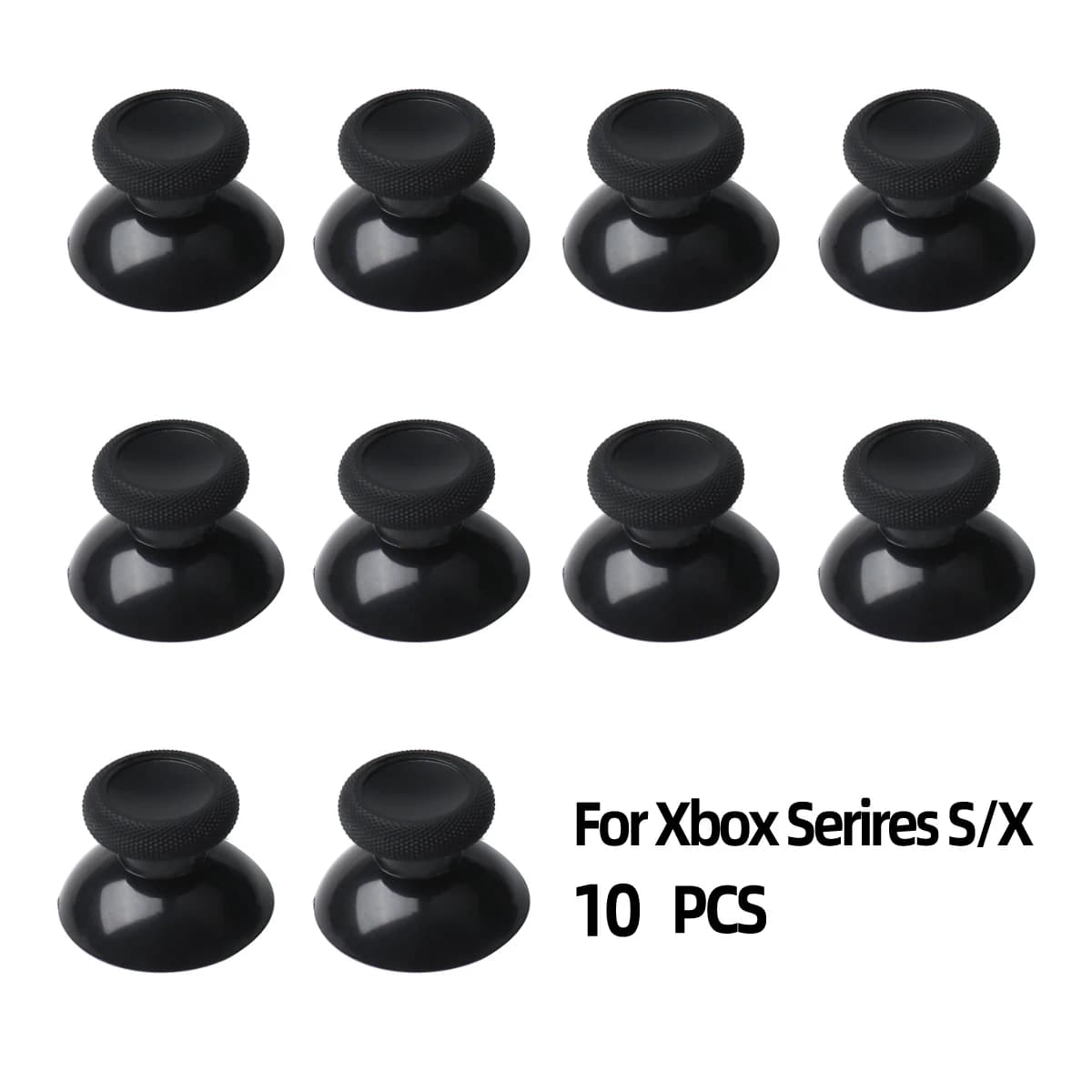 Lot de 10 capuchons de remplacement en silicone noir pour joysticks analogiques de manettes Xbox Ser